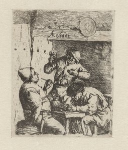 Two smokers and a drinker in an inn (The smokers)