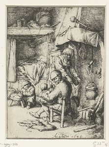 Father with Child on Lap in Interior by Adriaen van Ostade