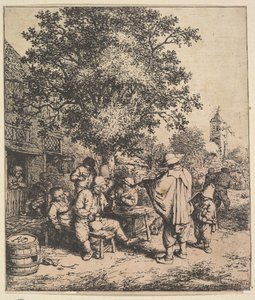 Violinist and Little Organgrinder, 1610-85 by Adriaen van Ostade