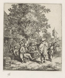 Violinist and a Young Hurdy-Gurdy Player by Adriaen van Ostade