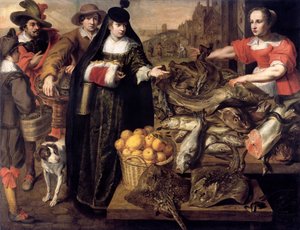 A Lady at the Fish Market in Antwerp
