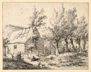 Farmstead Behind a Row of Pollard Willows by Adriaen van de Velde