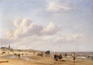 The Beach at Scheveningen by Adriaen van de Velde