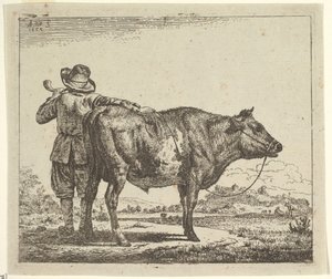 Young Herdsman with a Bull, from Different Animals by Adriaen van de Velde