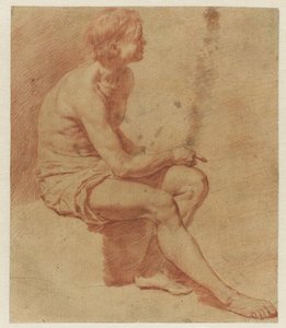 Seated Male Nude by Adriaen van de Velde