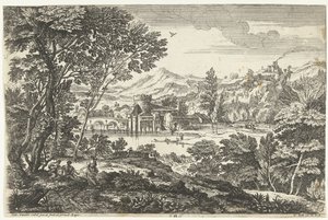 Landscape with Three People Under a Tree
