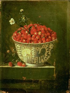 Wild Strawberries in a Chinese Wanli Kraak Porcelain Bowl by Adrian Coorte