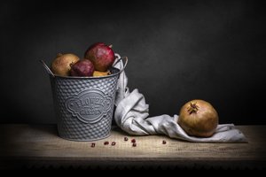 Rustic Pomegranate Still Life by Adriana Vitale