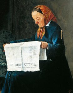 Reading Newspaper, by Adriano Cecioni by Adriano Cecioni