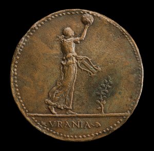 Urania Walking to Right, Holding a Globe and Lyre