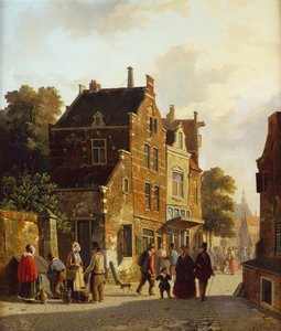 Figures in a Busy Street