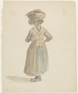Figure Study of a Woman with a Basket on Her Head, from Behind