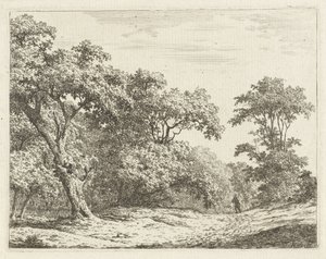 Landscape with Trees and a Man on the Road by Adrianus Serné