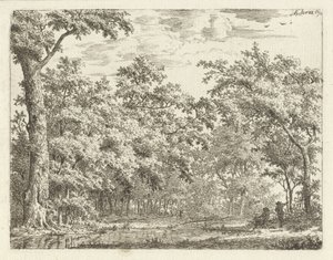 Two Figures by the Water in the Forest by Adrianus Serné