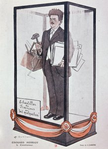 Cartoon by Barrère on Herriot in Fantasio: Edouard Herriot: the builder, Sample of the Frenchman who does something