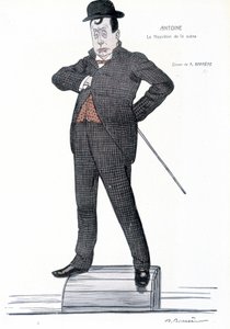 Portrait of Andre Antoine (1858-1943), French director, actor, theorist and theatre director - Drawing by A. Barrere - in 