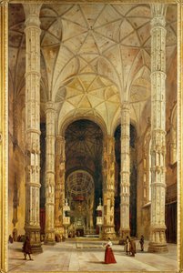 Interior of the Church of Belem, Lisbon by Adrien Dauzats