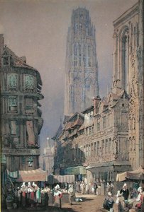 Market at the Foot of the Tour de Beurre, Rouen