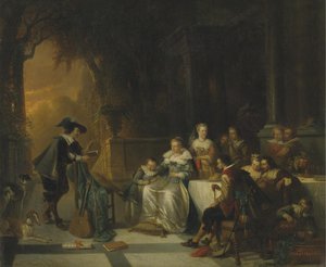 John Dryden Reading one of His Poems Before the Court by Adrien Ferdinand de Braekeleer