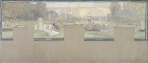 Sketch for the Town Hall of Nogent-sur-Marne: Rest - Navigation, Spring 1889 by Adrien Karbowsky