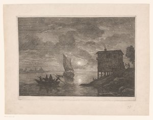 Ferry at Night by Adrien Manglard (attributed to)