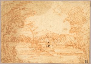 River Landscape with Buildings