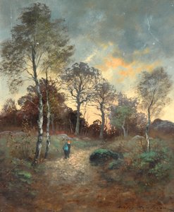 Figure Walking through a Woodland