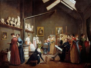 View of the studio of Abel de Pujol
