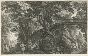 Forest Landscape with a Bridge by Egidius  Sadeler (II)