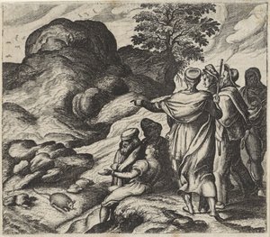 Fable of the Mountain in Labor by Egidius  Sadeler (II)