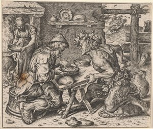 Fable of the Farmer and the Satyr by Egidius  Sadeler (II)