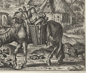 Fable of the Donkey Laden with Delicacies by Egidius  Sadeler (II)