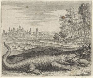 Fable of the Crocodile and Mongoose by Egidius  Sadeler (II)