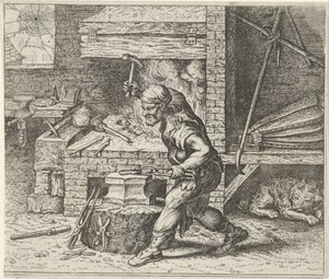 Fable of the Blacksmith and the Dog by Egidius  Sadeler (II)