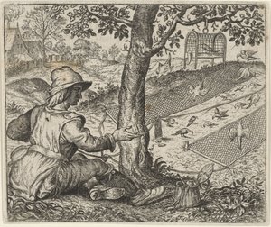 Fable of the Birdcatcher by Egidius  Sadeler (II)