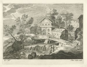 Inn and Several Houses by a Bridge (Landscapes from Tyrol)
