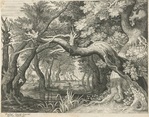 Deer Hunt by a Forest Lake (Six Landscapes)