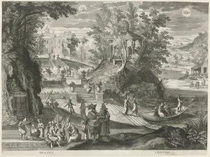 May and June from The Twelve Months in Six Italian Landscapes (series title) by Egidius  Sadeler (II)