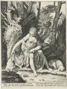 Pan Spies on the Nymph Syrinx by Egidius  Sadeler (II)