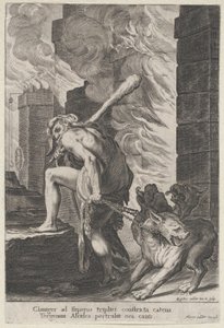 Hercules and Cerberus by Aegidius Sadeler II