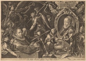 Bartholomaeus Spranger and his Late Wife Christina Muller by Aegidius Sadeler II, after Bartholomaeus Spranger