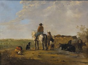 A landscape with horseman