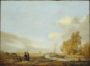 River Landscape with Footbridge by Aelbert Cuyp