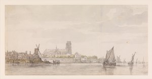 View of the Great Church in Dordrecht from the River Maas by Aelbert Cuyp
