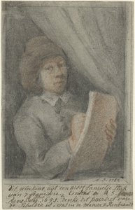 Detail of a Painting with the Self-Portrait of Constantijn Daniël à Renesse (detail) by Aert Schouman