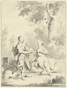 Meleager Gives Atalanta the Head of the Calydonian Boar by Aert Schouman