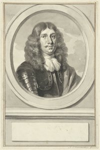 Portrait of Cornelis Evertsen in Armor, in Oval, Facing Right by Aert Schouman