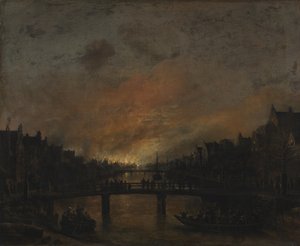 Fire at Amsterdam by Night by Aert van der Neer