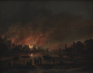 Fire at a Village by Night by Aert van der Neer