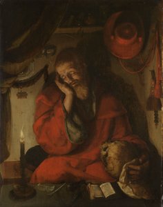 Saint Jerome in His Study by Candlelight by Aertgen Claesz van Leyden
